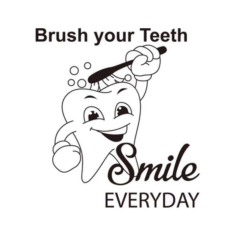 BooDecal Dental Clinic Office Wall Decals Dentist Wall Art Stickers Decals Dental Wall Stickers Teeth Clinic Removable Tooth Decor Bathroom Shower Room Decoration 20 Inches x 22 Inches - Image 1